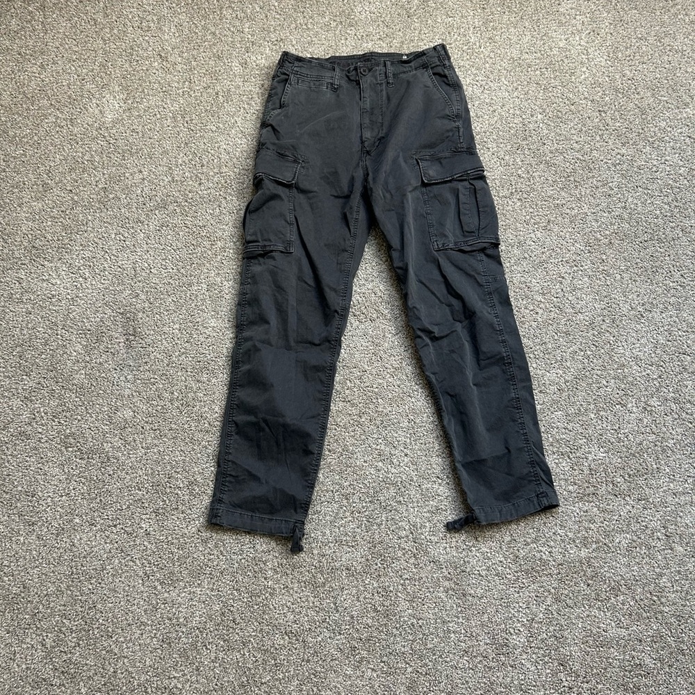 Dark Grey American Eagle Outfitters Straight Cargo Pants